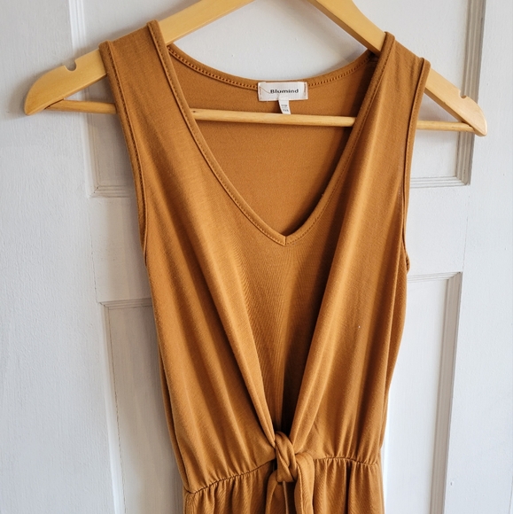 Jersey Midi Dress Tie Waist / XS / Burnt Orange Colour / Stretchy - Picture 3 of 5